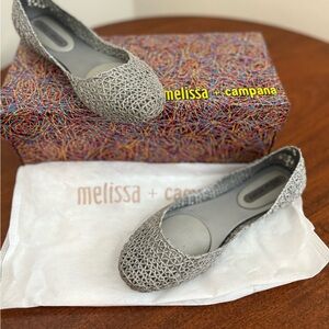Melissa Campana Sparkly Silver Flats